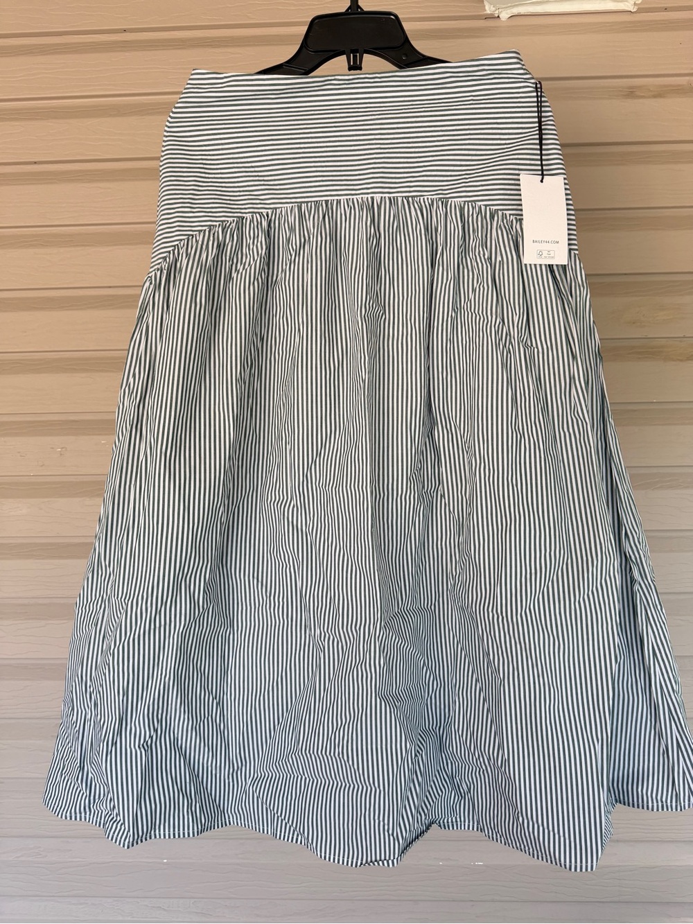 Bailey/44 NWT Green White Stripe Cotton Midi Skirt S